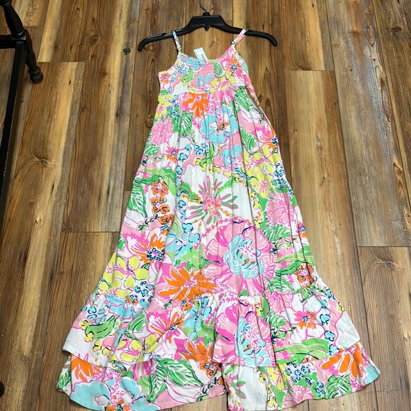 Lilly Pulitzer Colorful Leaf Print Kids Dress - Picture 1 of 8